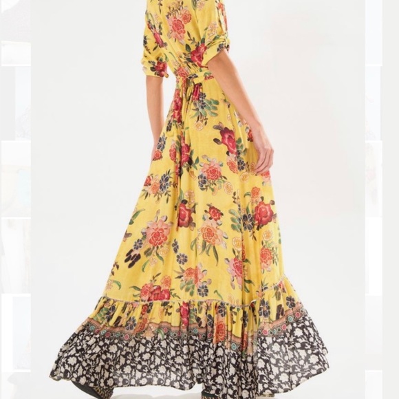 FARM Rio | Dresses | Anthropologie Farm Rio Sunlit Floral Wrap Maxi Dress |  Poshmark